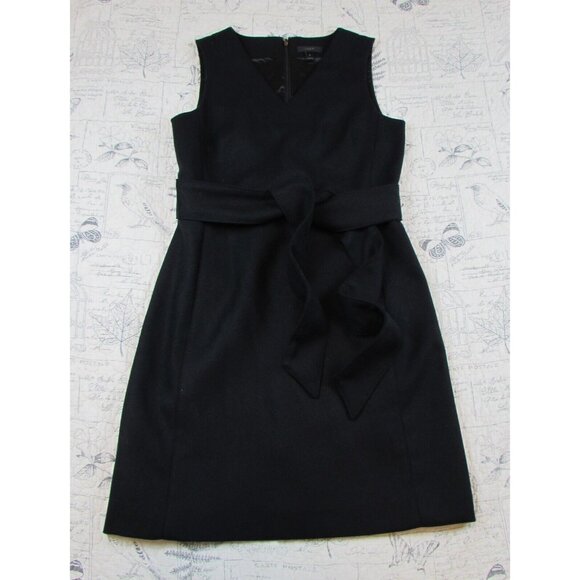 RARE EUC $168 J CREW V-neck sheath dress double-serge wool Black G8357 WOMENS  6 - Picture 3 of 8